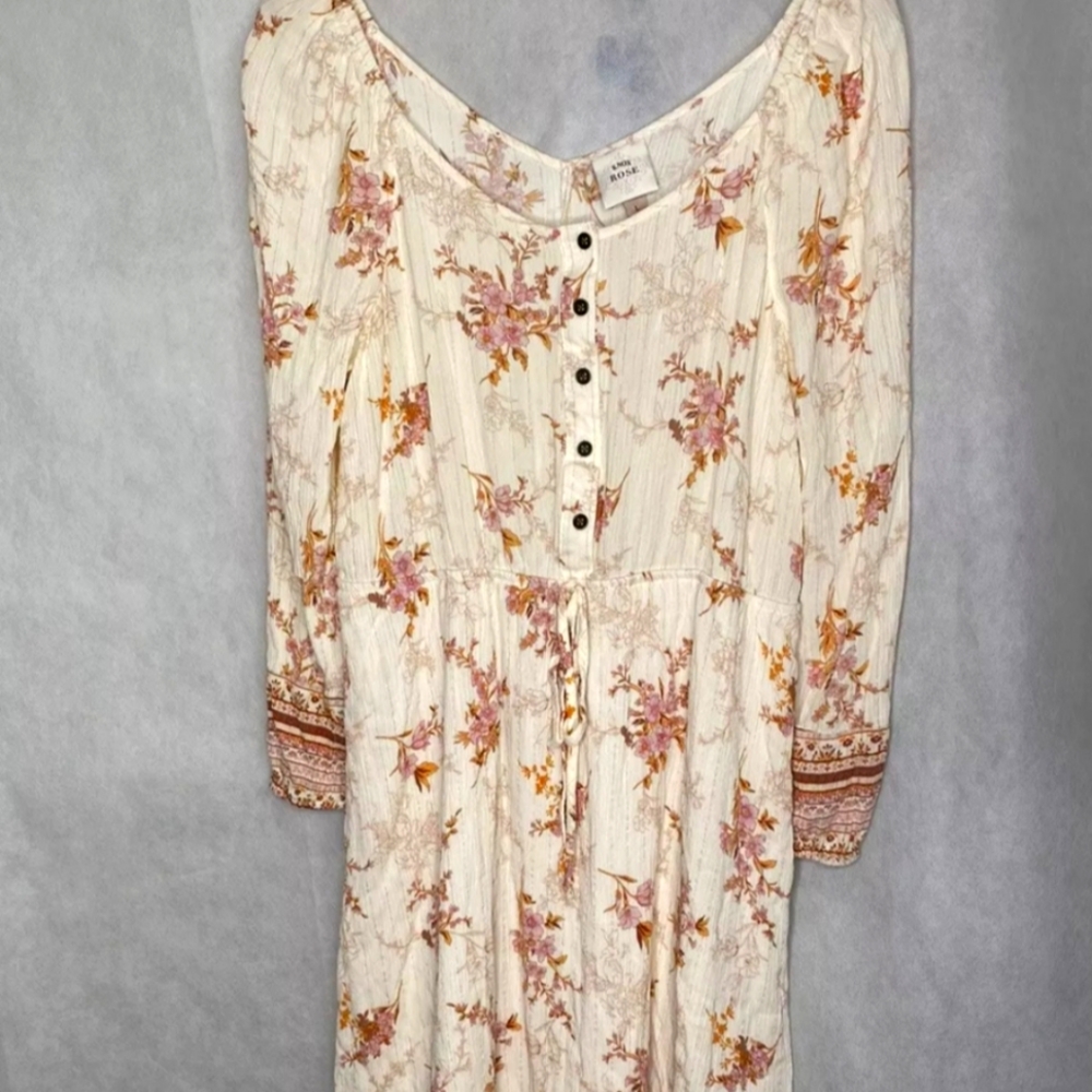 Knox Rose Multicolored Long Sleeve Bishop Sleeve Sundress